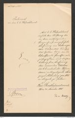 k.k. naturhistorisches Hofmuseum, Intendanzakten 1885-1896 (Hauer), Aktenzahl Z.471.a/1888, Seite 1
